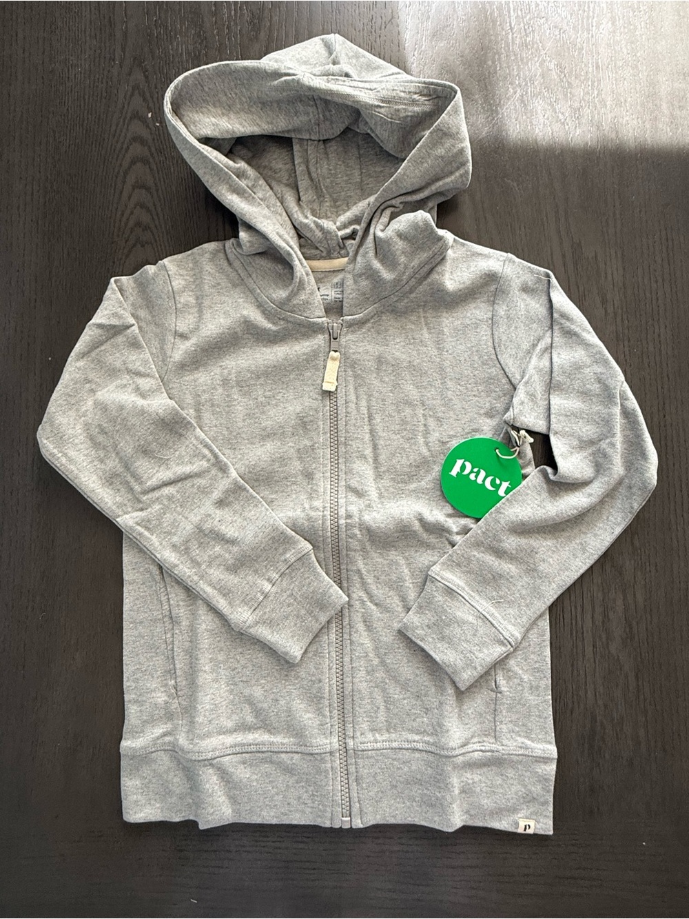 Pact Kids Organic Cotton Zip Up Hoodie Heather Gray Size 6/7 NWT GOTS